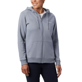 Columbia Logo Full Zip, Sudaderas Con Capucha Grises Para Mujer | 057389-VOR